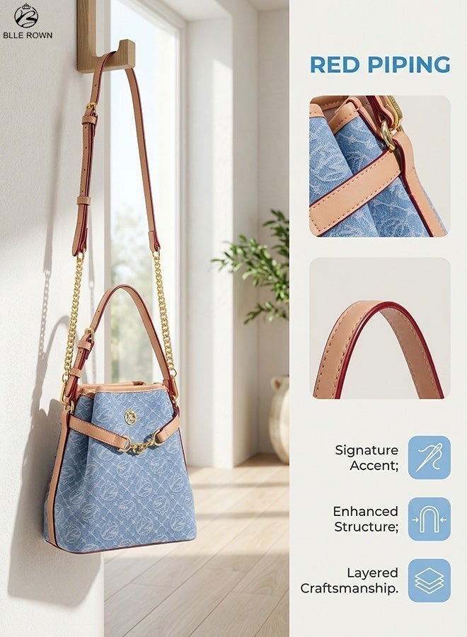 BLLE ROWN Luxury Women Handbag Elegant Ladies Bag with Golden Lock Shoulder and Crossbody Tote Bags for Ladies for Work Travel and Holiday - Image 4